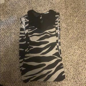 Ankle Long Zebra Stripped Dress